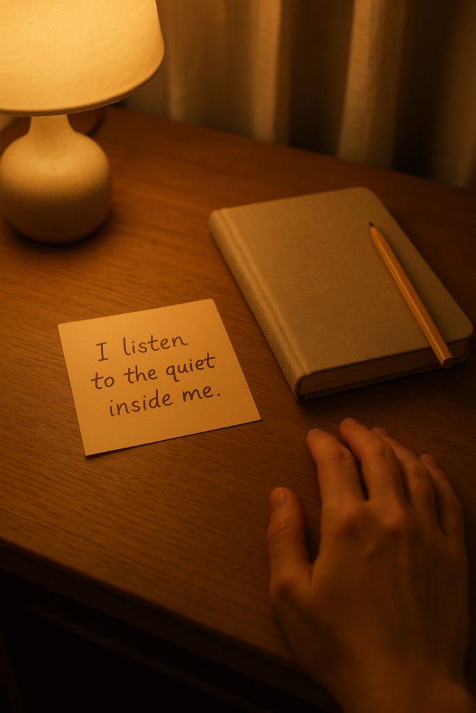 I listen to the quiet inside me.