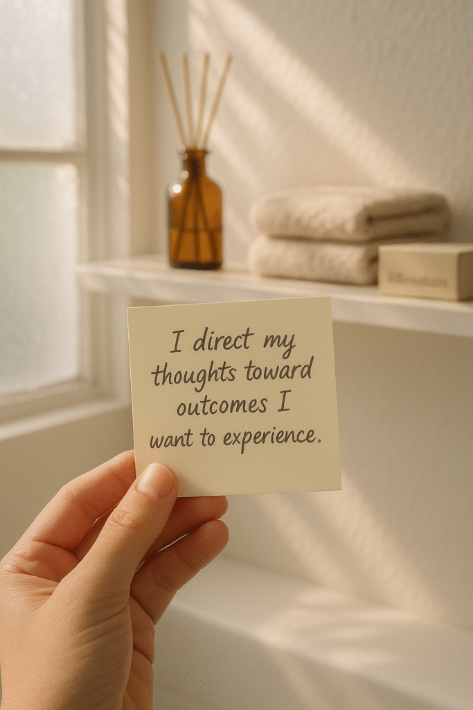 I direct my thoughts toward outcomes I want to experience.