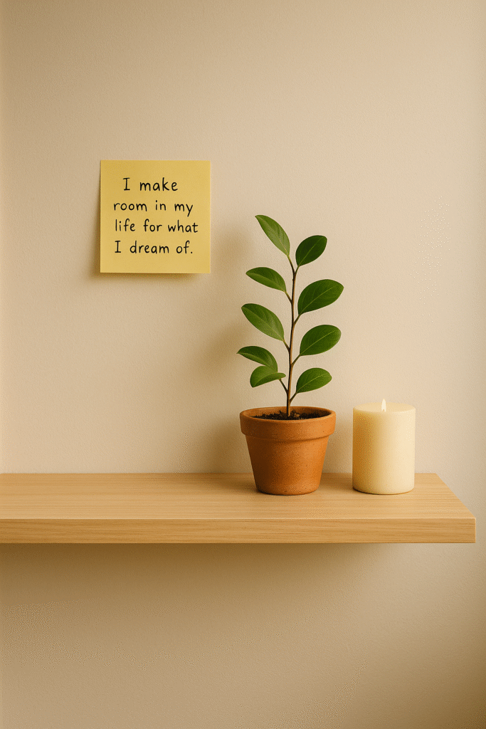 I make room in my life for what I dream of.