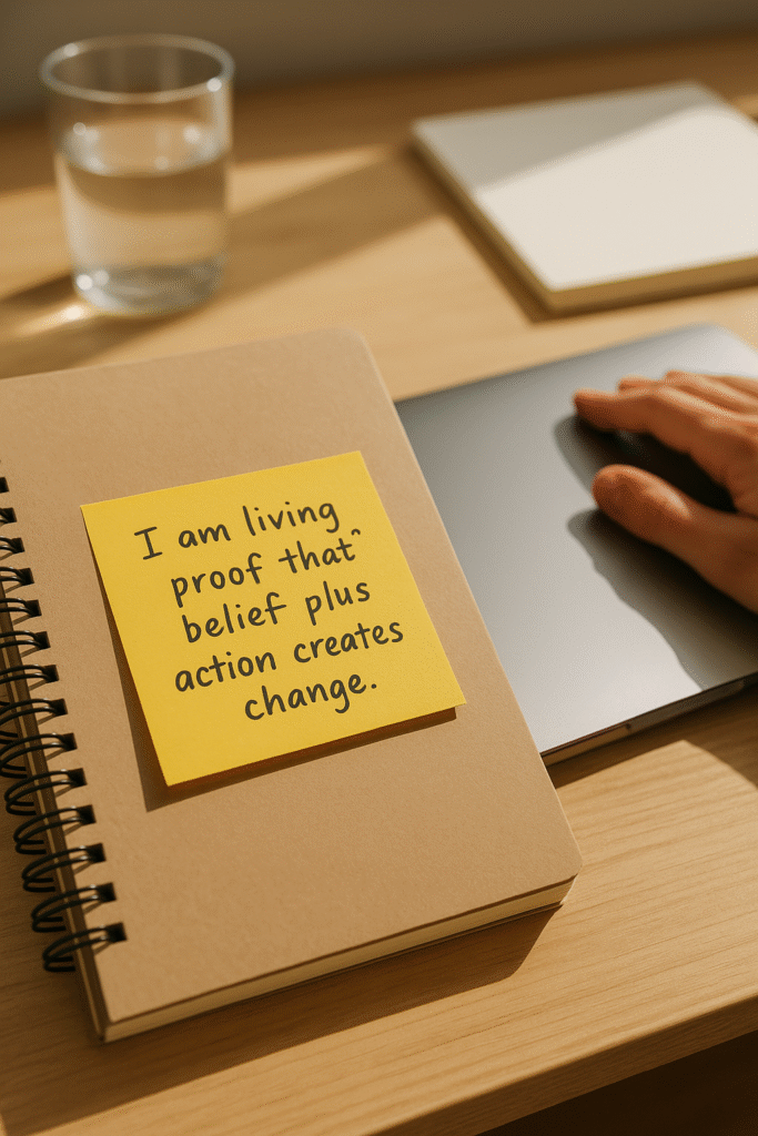 I am living proof that belief plus action creates change.