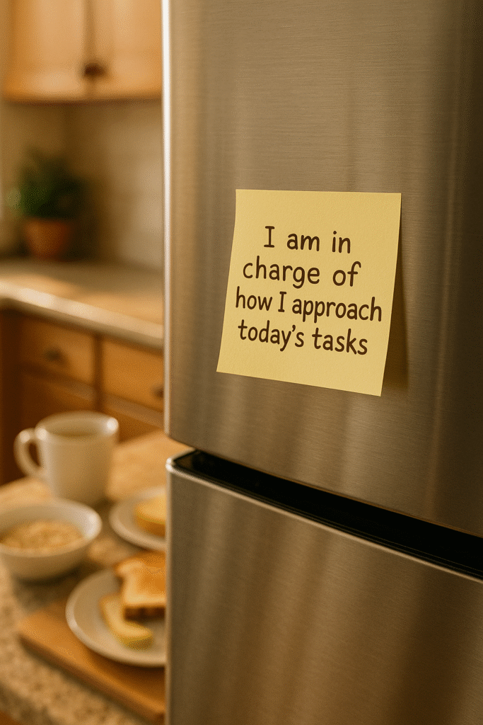 I am in charge of how I approach today’s tasks.