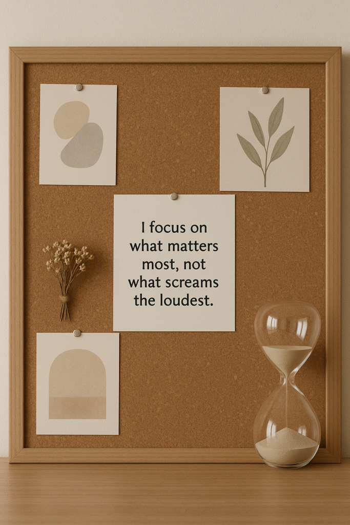 I focus on what matters most, not what screams the loudest.