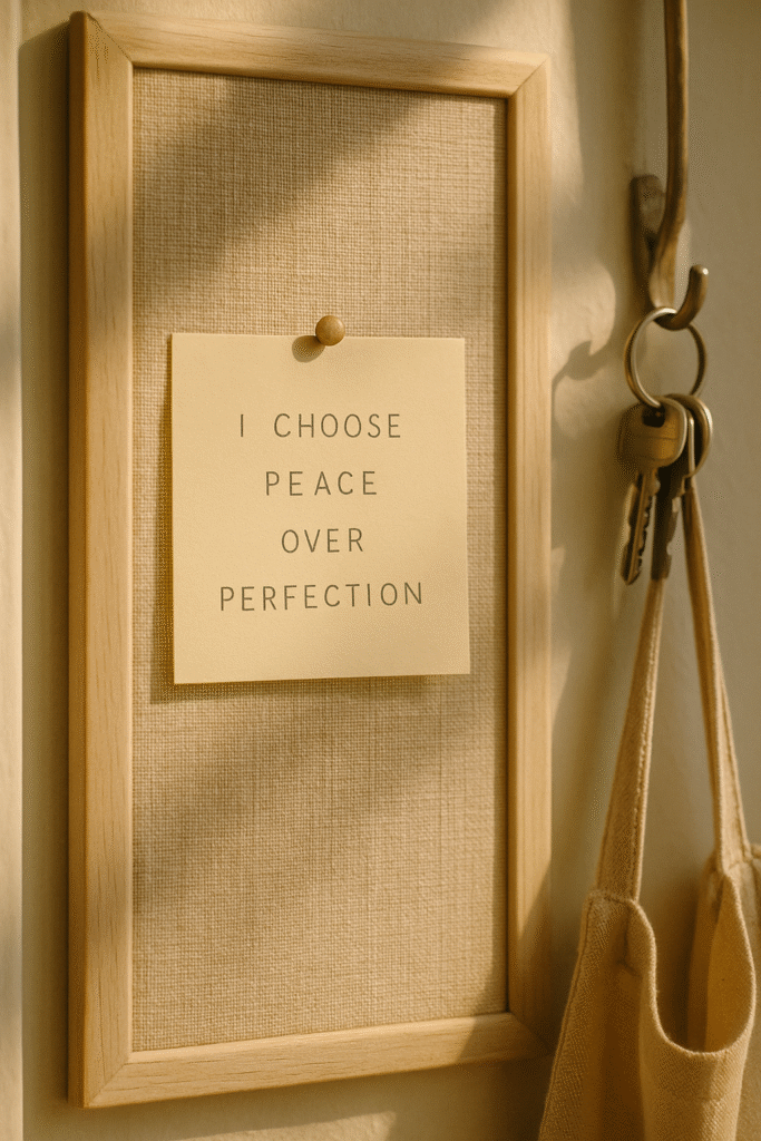 I choose peace over perfection