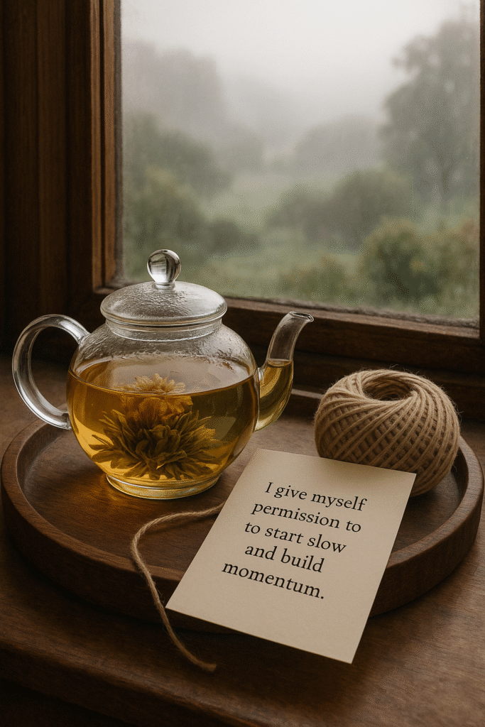 I give myself permission to start slow and build momentum.