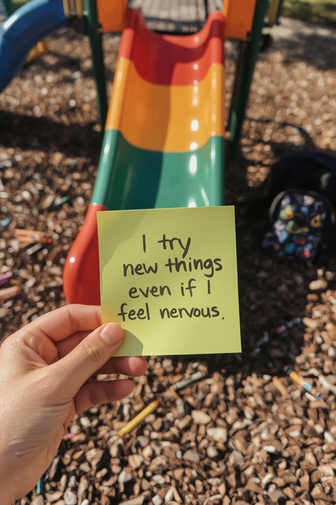 I try new things, even if I feel nervous.