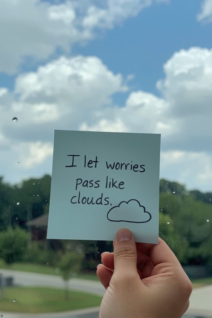 I let worries pass like clouds.