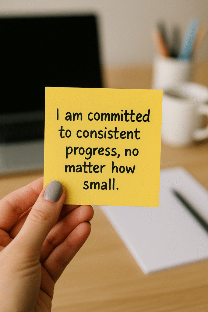 I am committed to consistent progress, no matter how small.