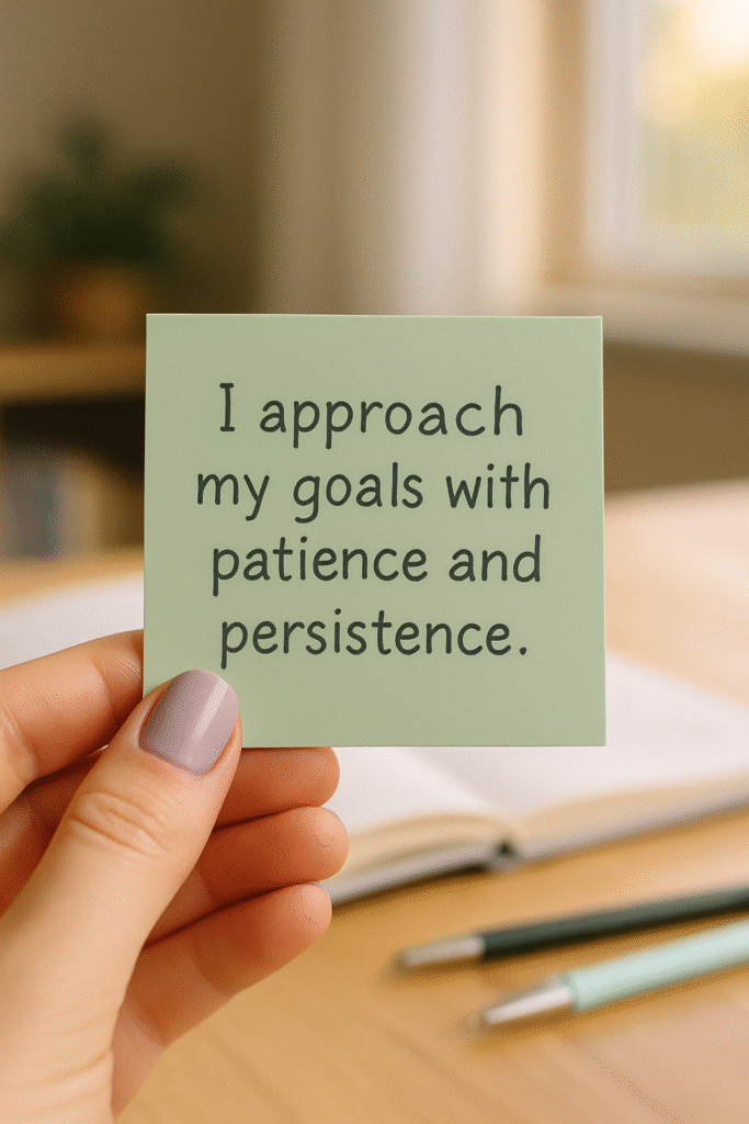 I approach my goals with patience and persistence.