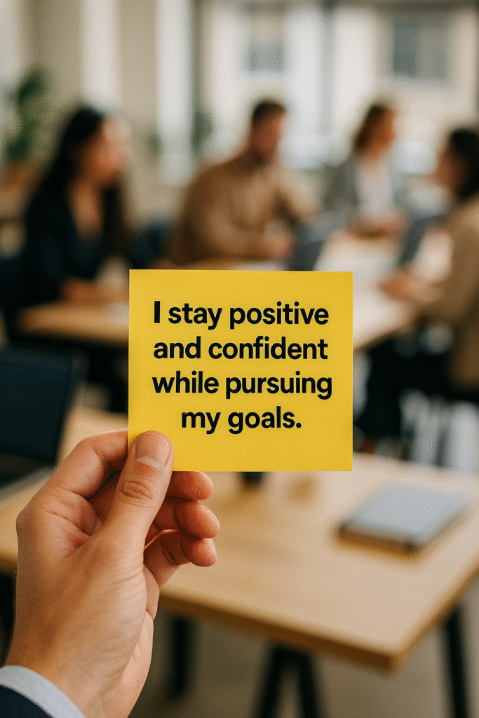I stay positive and confident while pursuing my goals.
