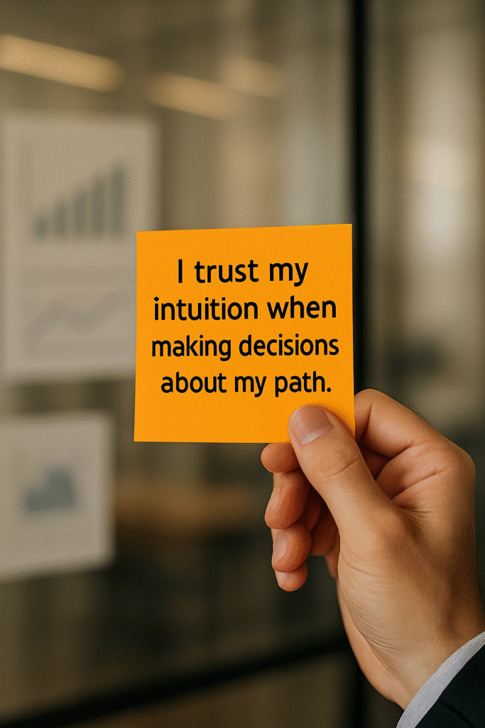 I trust my intuition when making decisions about my path.