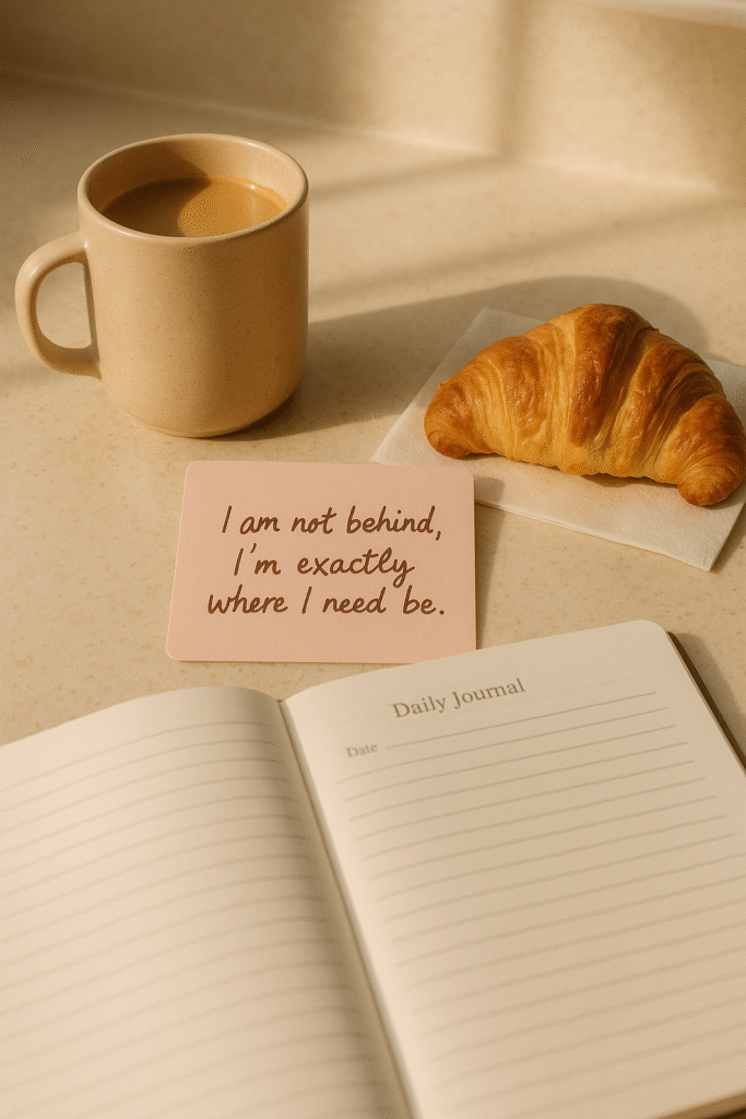 I am not behind, I’m exactly where I need to be.