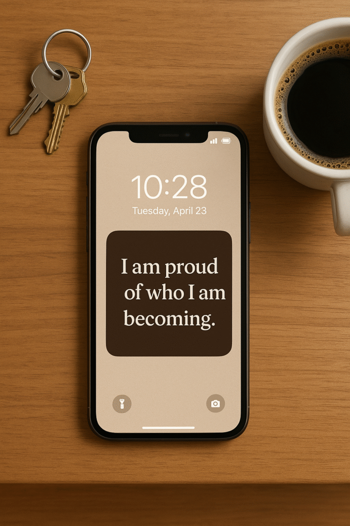 I am proud of who I am becoming.