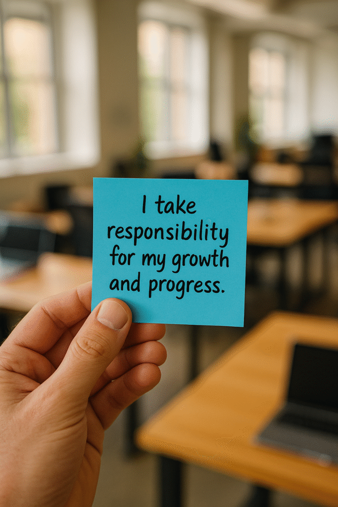 I take responsibility for my growth and progress.