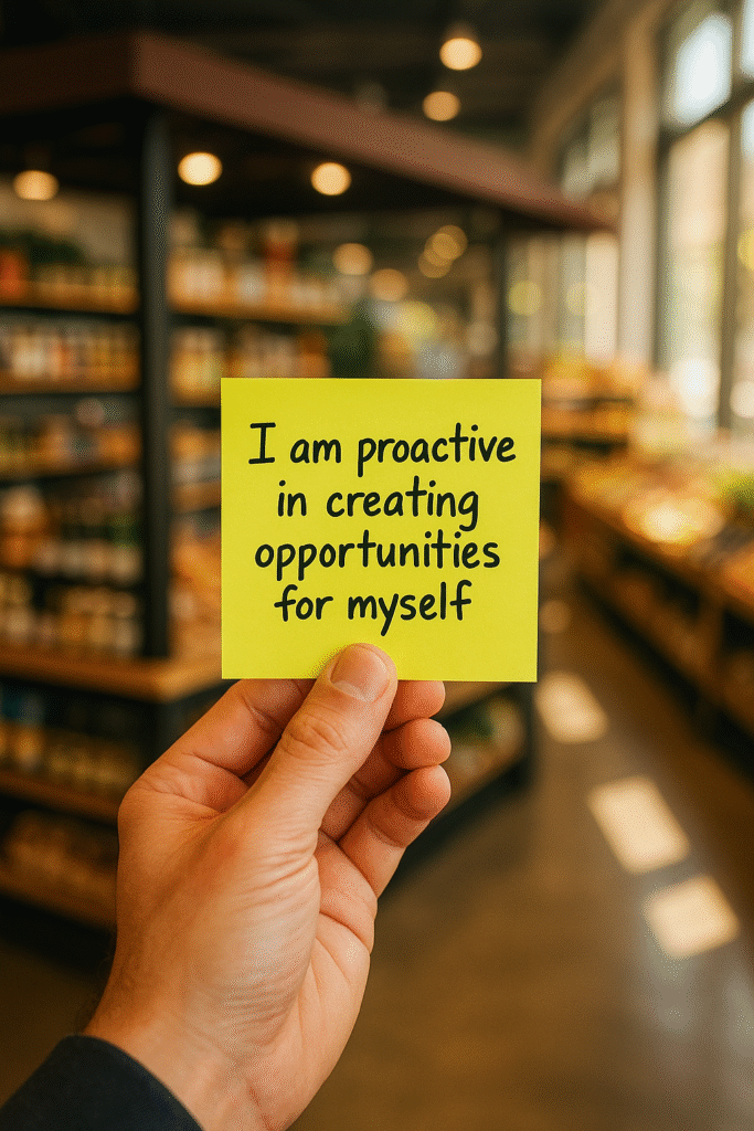 I am proactive in creating opportunities for myself.