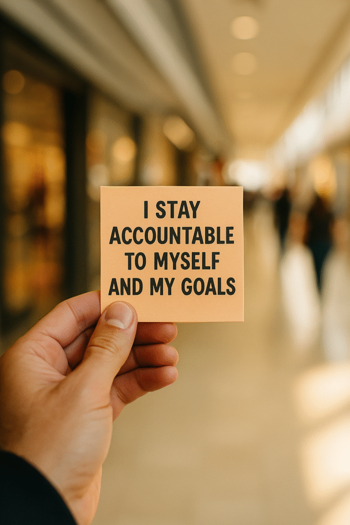 I stay accountable to myself and my goals.