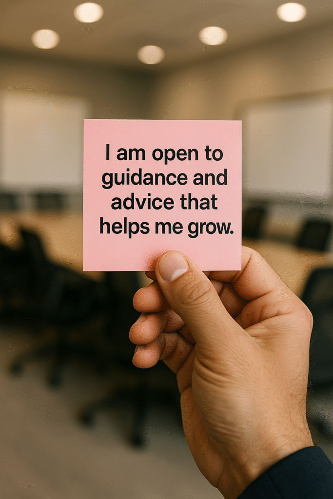 I am open to guidance and advice that helps me grow.