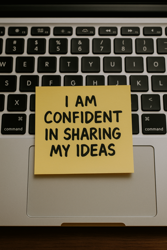 I am confident in sharing my ideas.