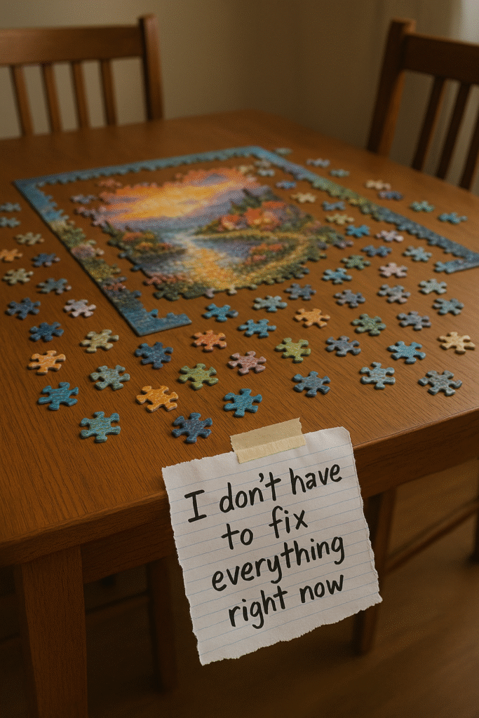 I don’t have to fix everything right now.