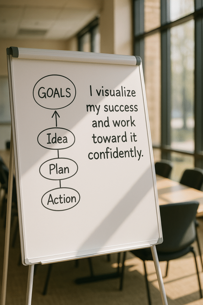 I visualize my success and work toward it confidently.