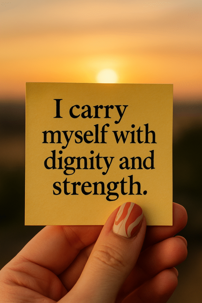 I carry myself with dignity and strength.