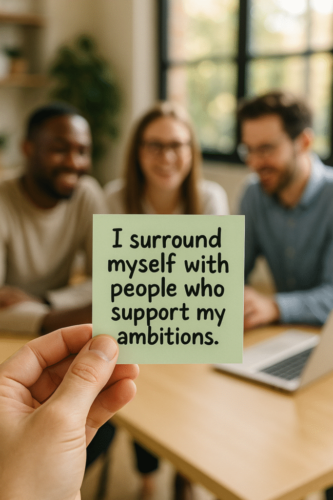 I surround myself with people who support my ambitions.