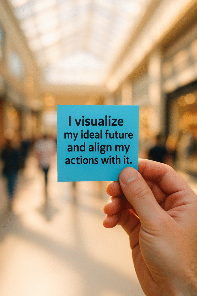 I visualize my ideal future and align my actions with it.