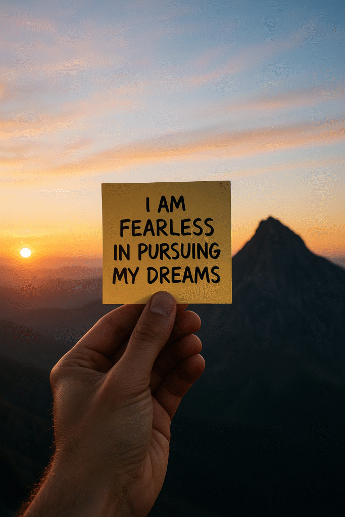 I am fearless in pursuing my dreams.