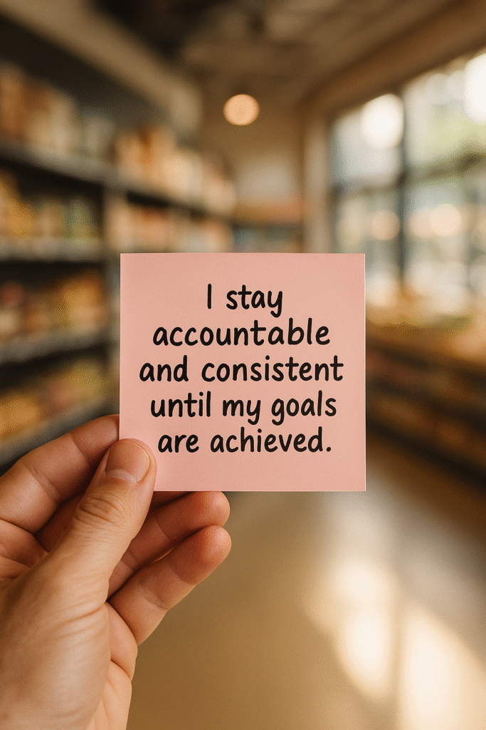 I stay accountable and consistent until my goals are achieved.