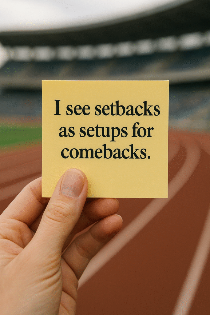 I see setbacks as setups for comebacks.