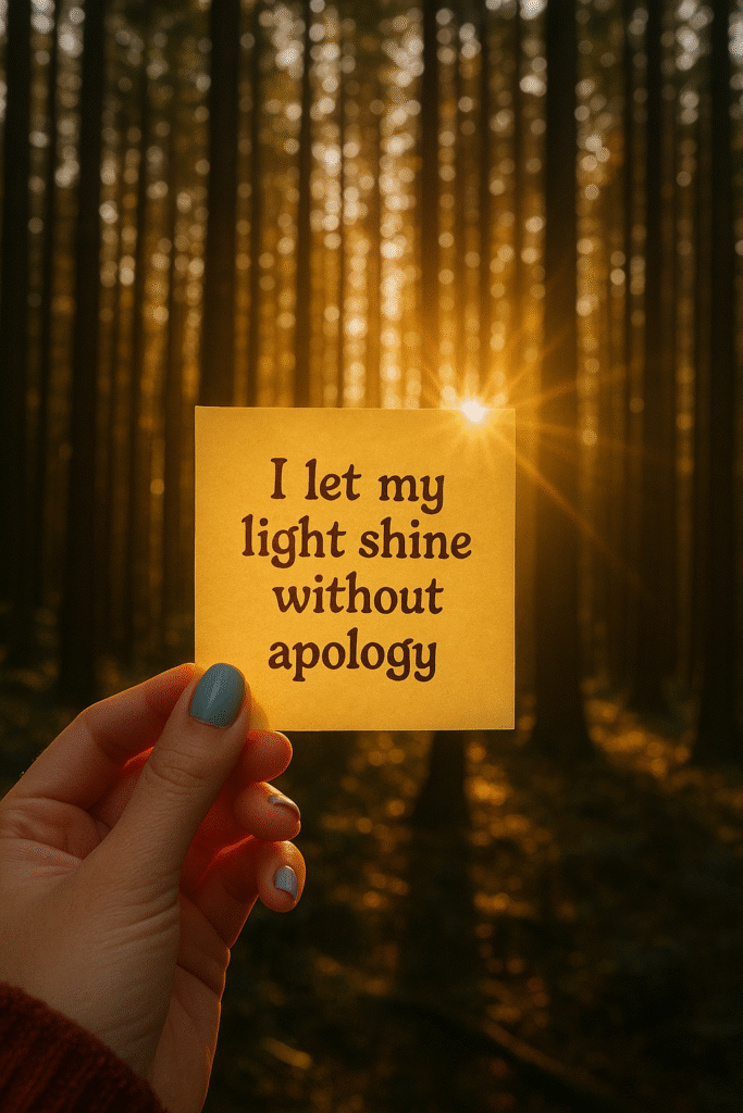 I let my light shine without apology.