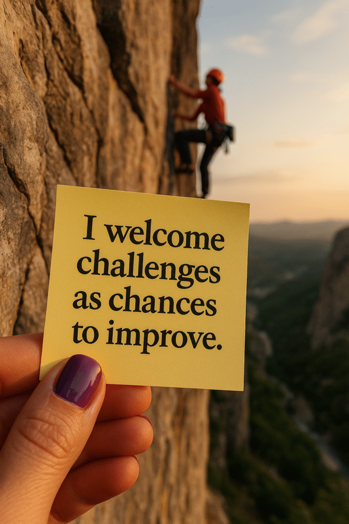 I welcome challenges as chances to improve.