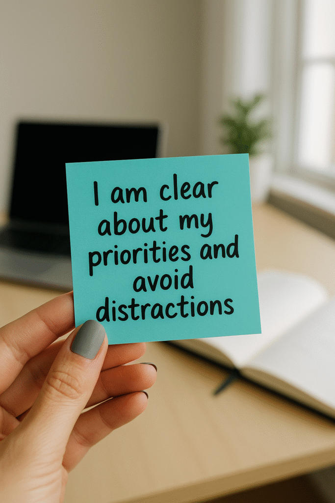 I am clear about my priorities and avoid distractions.
