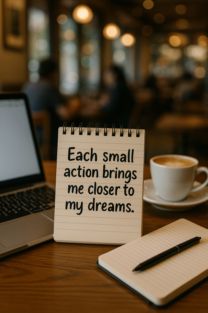 Each small action brings me closer to my dreams.
