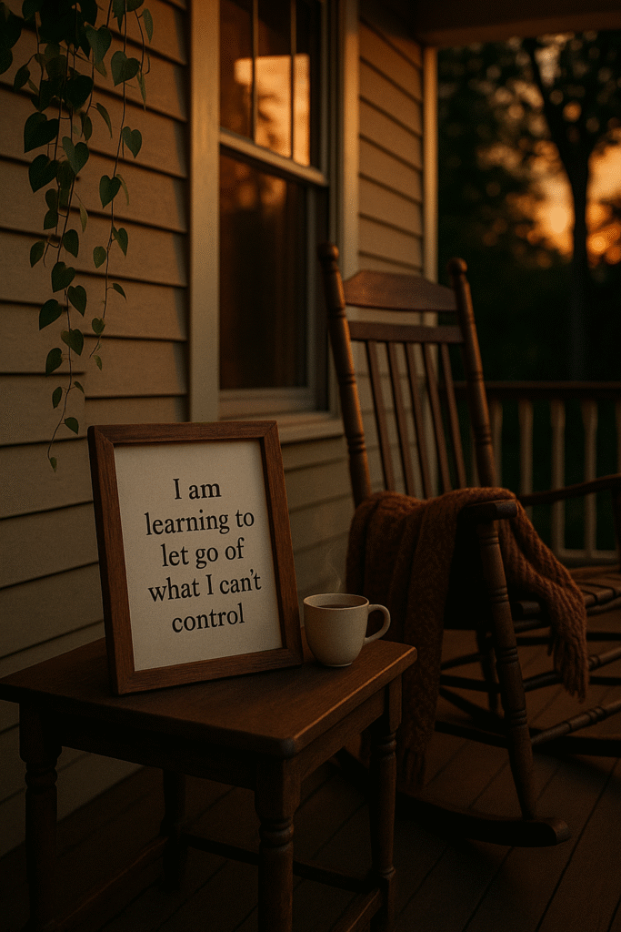 I am learning to let go of what I can’t control.