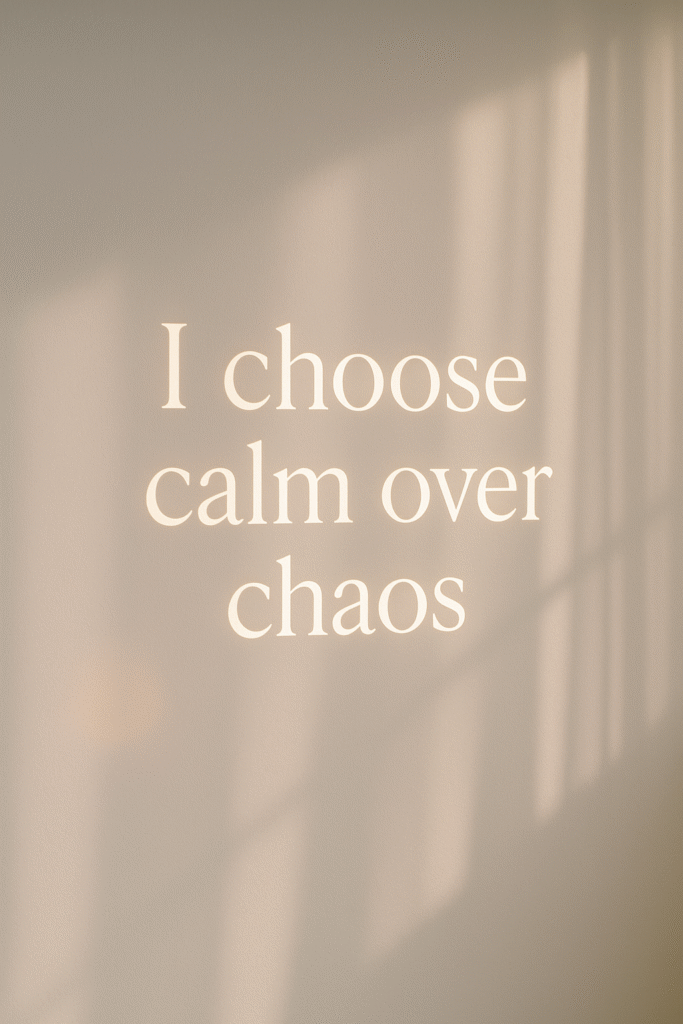 I choose calm over chaos.