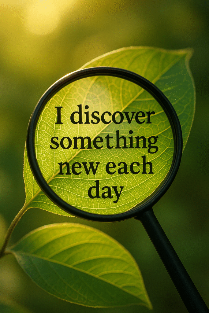 I discover something new each day.