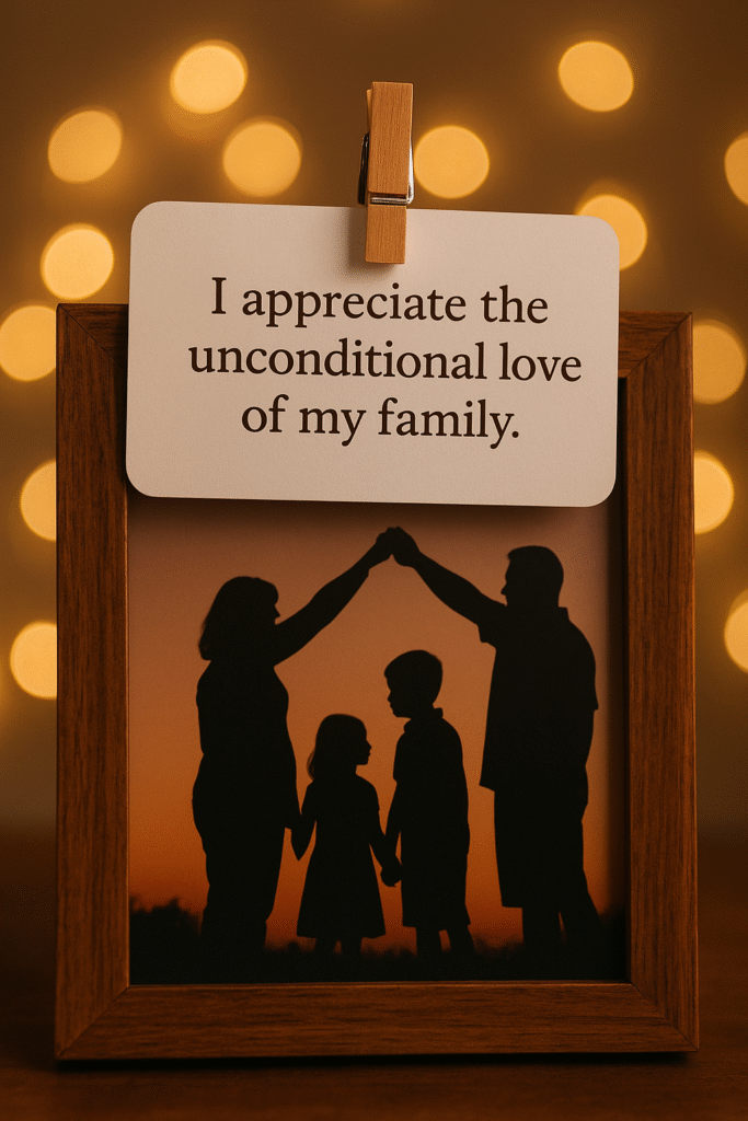 I appreciate the unconditional love of my family.
