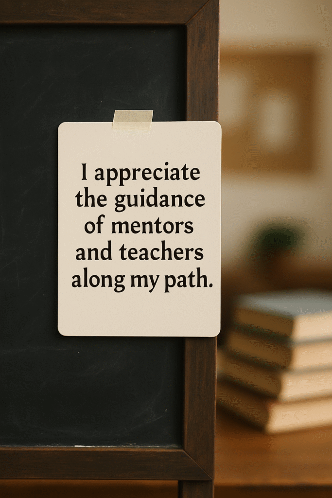 I appreciate the guidance of mentors and teachers along my path.