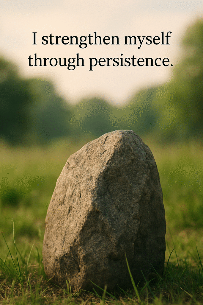 I strengthen myself through persistence.