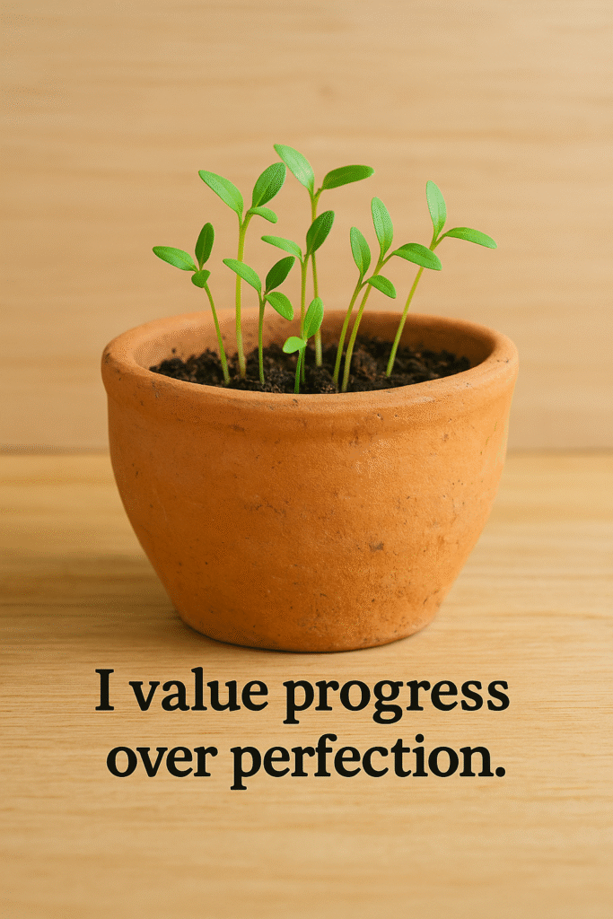 I value progress over perfection.