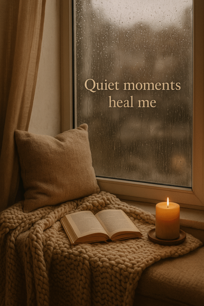 Quiet moments heal me.