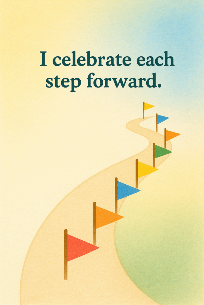 I celebrate each step forward.