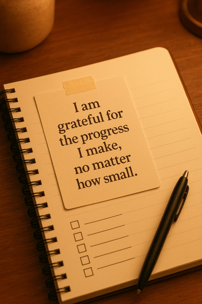 I am grateful for the progress I make, no matter how small.