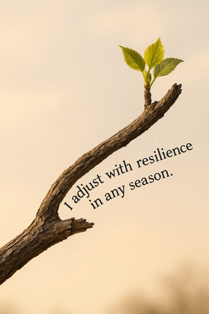 I adjust with resilience in any season.