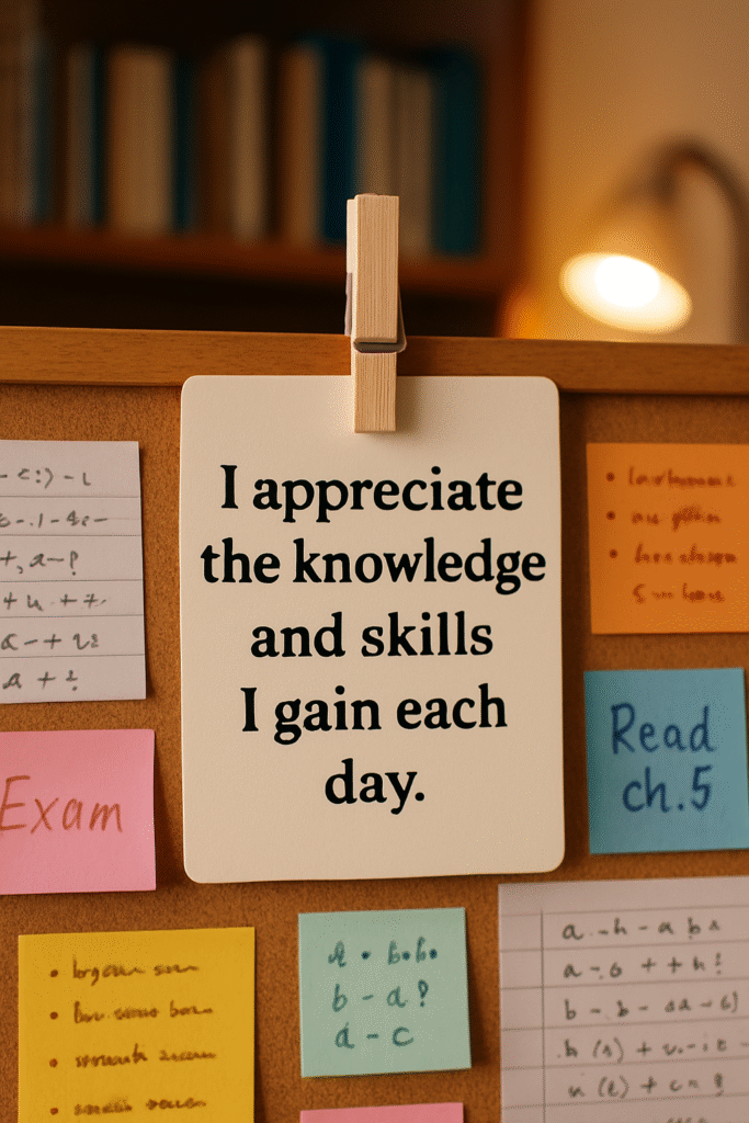 I appreciate the knowledge and skills I gain each day.