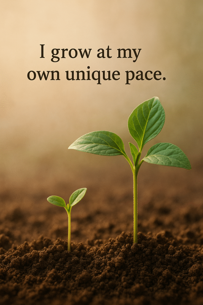 I grow at my own unique pace.
