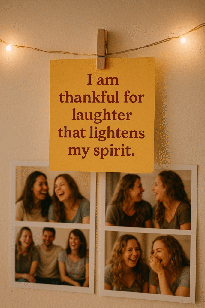 I am thankful for laughter that lightens my spirit.