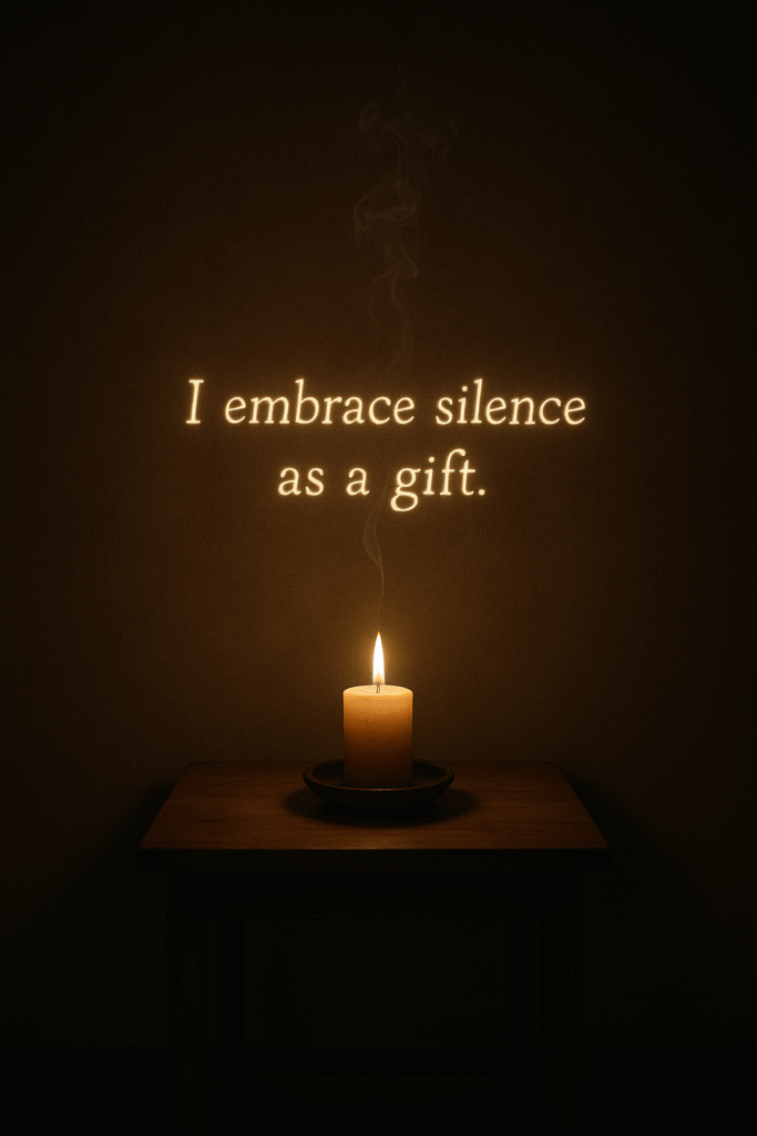 I embrace silence as a gift.