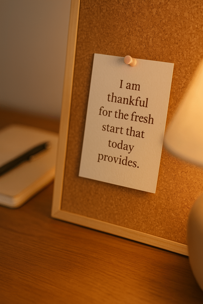 I am thankful for the fresh start that today provides.