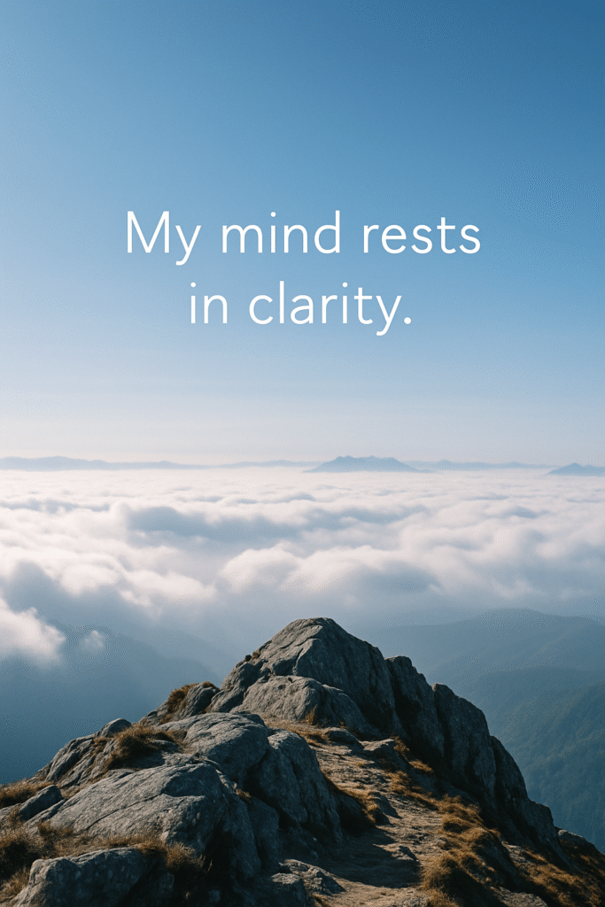 My mind rests in clarity.